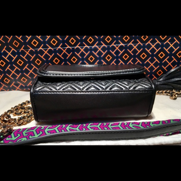 Tori Burch Black Quilted Leather Micro Crossbody - Picture 6 of 8